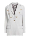 Elisabetta Franchi Woman Blazer Light Grey Size 4 Viscose, Elastane In White
