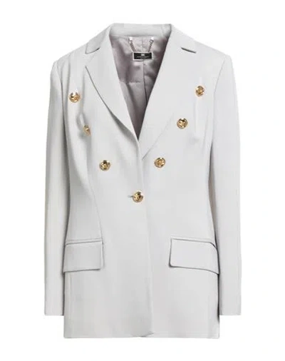 Elisabetta Franchi Woman Blazer Light Grey Size 4 Viscose, Elastane In White