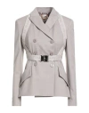 Elisabetta Franchi Woman Blazer Light Grey Size 6 Polyester, Virgin Wool, Elastane In Gray