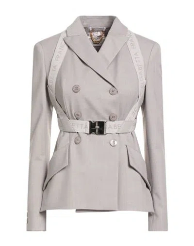 Elisabetta Franchi Woman Blazer Light Grey Size 6 Polyester, Virgin Wool, Elastane In Gray