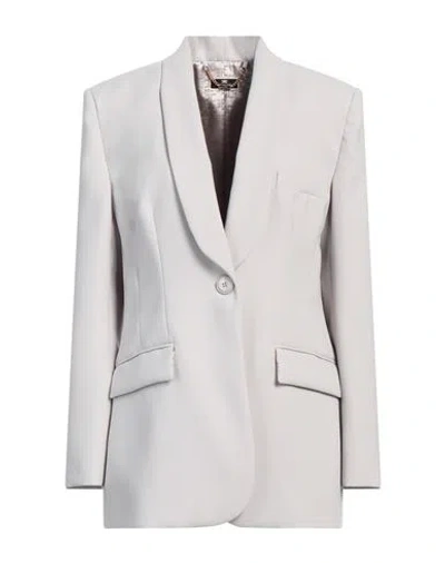 Elisabetta Franchi Woman Blazer Light Grey Size 8 Polyester