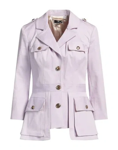 Elisabetta Franchi Woman Blazer Lilac Size 6 Cotton, Elastane In Purple