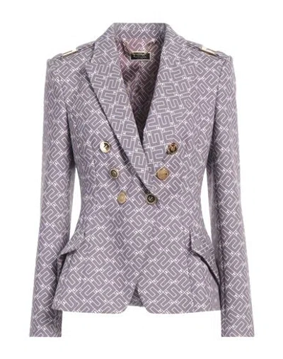 Elisabetta Franchi Woman Blazer Lilac Size 8 Polyester, Elastane In Purple