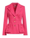 Elisabetta Franchi Woman Blazer Magenta Size 4 Cotton, Elastane In Pink