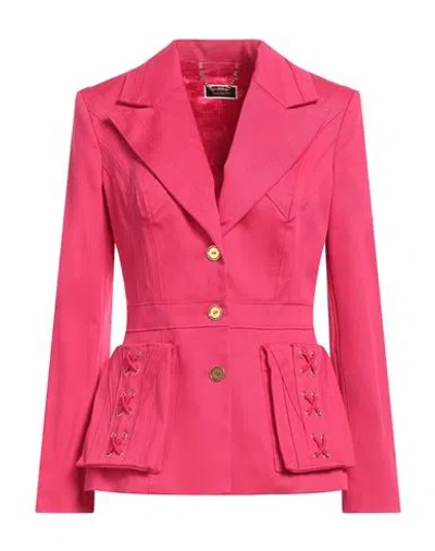 Elisabetta Franchi Woman Blazer Magenta Size 4 Cotton, Elastane In Purple