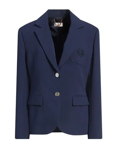 Elisabetta Franchi Woman Blazer Navy Size 12 Polyester