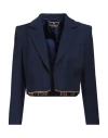 Elisabetta Franchi Woman Blazer Navy Size 4 Viscose, Virgin Wool, Elastane In Navy