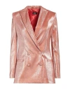 Elisabetta Franchi Woman Blazer Orange Size 10 Cotton, Metal, Polyester In Orange