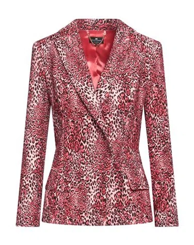 Elisabetta Franchi Woman Blazer Pink Size 2 Polyester, Elastane