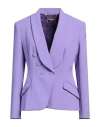 Elisabetta Franchi Double-breasted Crepe Blazer In Purple