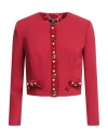 Elisabetta Franchi Woman Blazer Red Size 4 Polyester, Elastane In Red