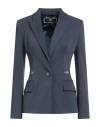 Elisabetta Franchi Woman Blazer Slate Blue Size 12 Polyester, Elastane In Blue