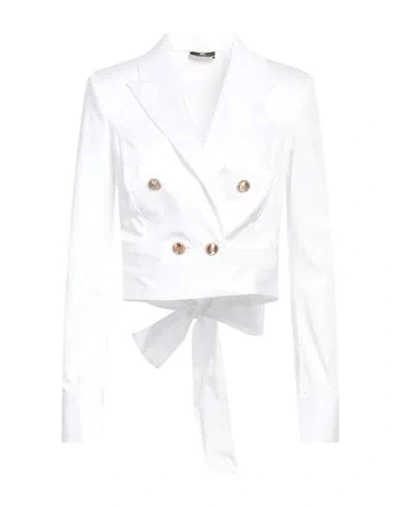 Elisabetta Franchi Woman Blazer White Size 8 Cotton, Elastane