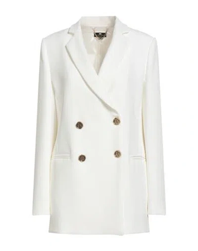 Elisabetta Franchi Woman Blazer White Size 8 Polyester, Elastane