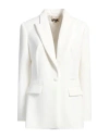 Elisabetta Franchi Woman Blazer White Size 8 Polyester, Elastane