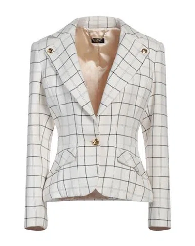 Elisabetta Franchi Woman Blazer White Size 8 Viscose, Wool, Polyamide