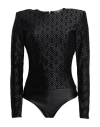 Elisabetta Franchi Woman Bodysuit Black Size 10 Polyamide, Elastane In Black