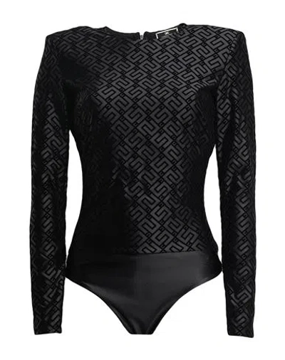 Elisabetta Franchi Woman Bodysuit Black Size 10 Polyamide, Elastane