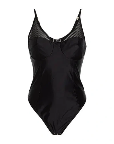 Elisabetta Franchi Woman Bodysuit Black Size 10 Polyamide, Elastane