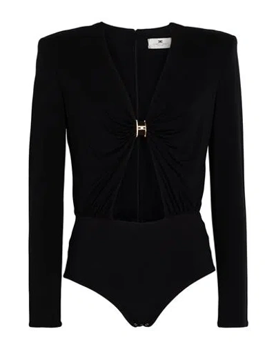 Elisabetta Franchi Woman Bodysuit Black Size 10 Viscose, Elastane, Polyamide