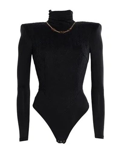 Elisabetta Franchi Woman Bodysuit Black Size 12 Cupro, Elastane