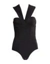 Elisabetta Franchi Woman Bodysuit Black Size 2 Viscose, Polyester, Polyamide, Elastane