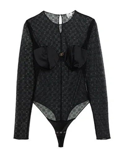 Elisabetta Franchi Woman Bodysuit Black Size 4 Polyamide, Elastane