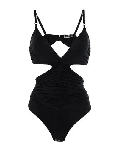 Elisabetta Franchi Woman Bodysuit Black Size 6 Cupro, Elastane In Black