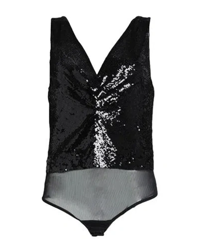 Elisabetta Franchi Woman Bodysuit Black Size 6 Polyamide, Elastane, Plastic