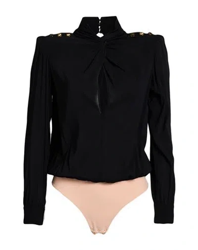 Elisabetta Franchi Woman Bodysuit Black Size 6 Viscose, Elastane, Polyamide In Black