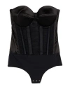 Elisabetta Franchi Woman Bodysuit Black Size 8 Acetate, Polyamide, Elastane