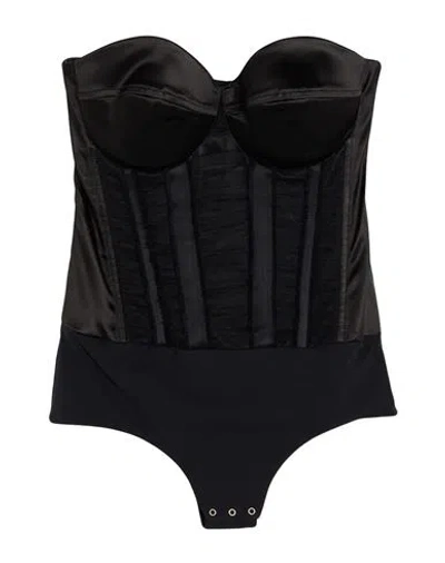 Elisabetta Franchi Woman Bodysuit Black Size 8 Acetate, Polyamide, Elastane