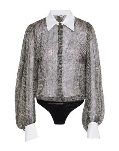 Elisabetta Franchi Woman Bodysuit Black Size 8 Silk