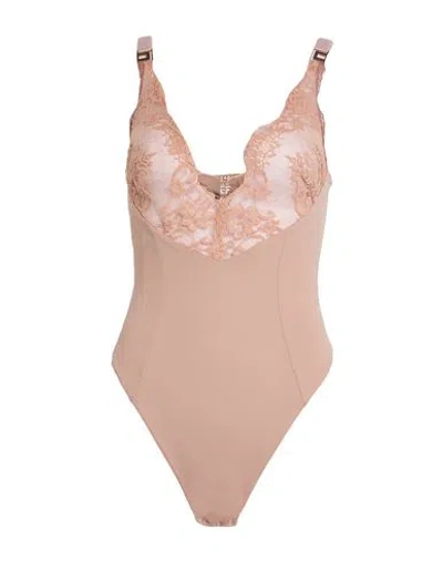 Elisabetta Franchi Woman Bodysuit Blush Size 2 Polyamide, Elastane In Brown