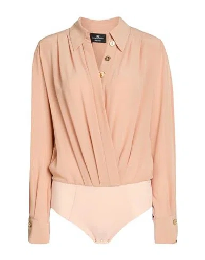 Elisabetta Franchi Woman Bodysuit Blush Size 6 Silk, Polyamide, Elastane