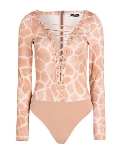 Elisabetta Franchi Woman Bodysuit Blush Size 8 Viscose, Elastane, Polyamide
