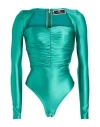 Elisabetta Franchi Woman Bodysuit Emerald Green Size 6 Polyamide, Elastane In Green