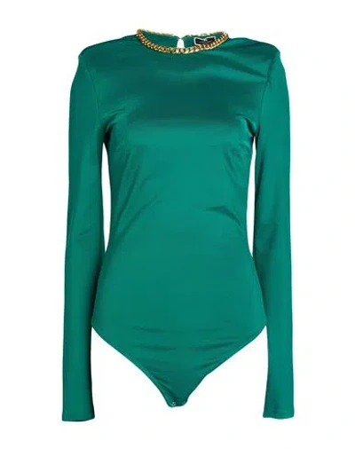 Elisabetta Franchi Woman Bodysuit Emerald Green Size 8 Viscose, Elastane