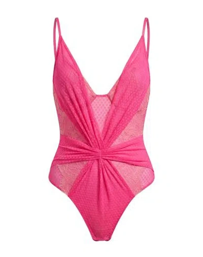 Elisabetta Franchi Woman Bodysuit Fuchsia Size 2 Polyamide, Elastane In Pink