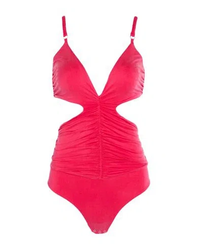 Elisabetta Franchi Woman Bodysuit Fuchsia Size 4 Cupro, Elastane In Purple