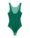 Elisabetta Franchi Woman Bodysuit Green Size 6 Polyamide, Elastane In Green