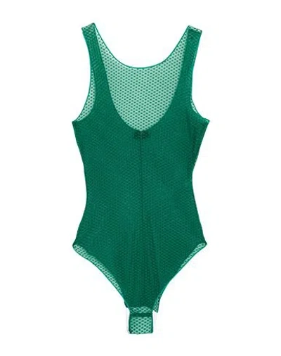 Elisabetta Franchi Woman Bodysuit Green Size 6 Polyamide, Elastane