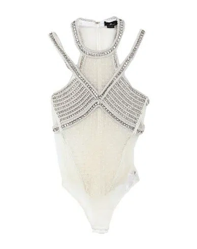 Elisabetta Franchi Woman Bodysuit Ivory Size 6 Polyamide, Elastane In Neutral