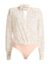 Elisabetta Franchi Woman Bodysuit Ivory Size 6 Polyester In White