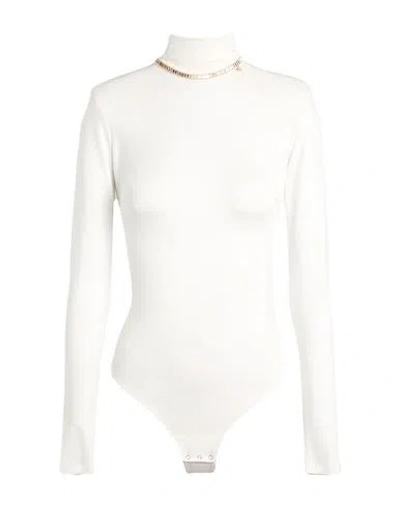 Elisabetta Franchi Woman Bodysuit Ivory Size 6 Viscose, Elastane In White