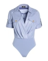 Elisabetta Franchi Woman Bodysuit Lilac Size 8 Polyester, Polyurethane, Polyamide, Elastane