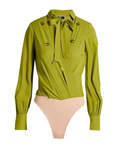 Elisabetta Franchi Woman Bodysuit Lime Green Size 2 Viscose