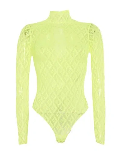 Elisabetta Franchi Woman Bodysuit Lime Green Size 4 Polyamide