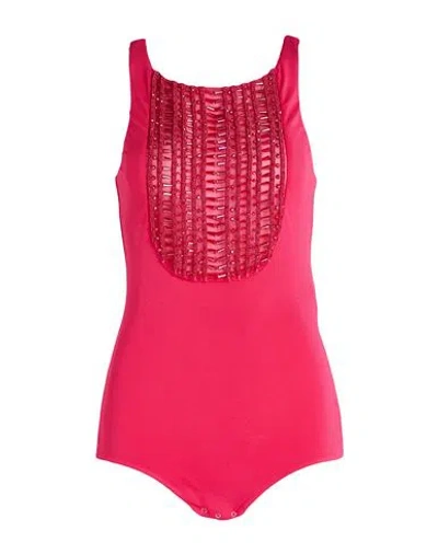 Elisabetta Franchi Woman Bodysuit Magenta Size 6 Viscose, Elastane In Red