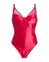 Elisabetta Franchi Woman Bodysuit Magenta Size 8 Polyamide, Elastane In Red